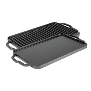 Chef Collection 19.5 x 10 Inch Cast Iron Reversible Grill/Griddle